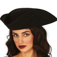 Chapéu de pirata preto para adulto
