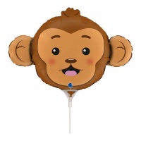 Balão metálico cabeça de macaco 32 x 22 cm - Grabo - 10 unidades