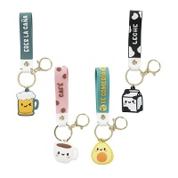 Chaveiro de figura com frase divertida sobre café da manhã - 1 unidade