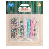 Kit de sprinkles de Natal em tons pastel - PME - 52 g