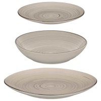 Serviço de jantar espiral cinza - 12 peças