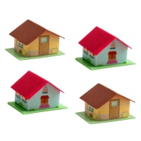 Figuras de folha de hóstia de casas de 4 cm - Dekora - 63 unidades