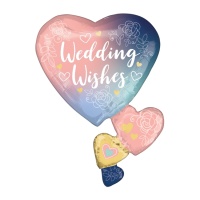 Balão corações desejos de casamento 76 x 58 cm - Anagrama