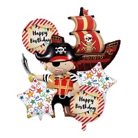 Buquê de aniversário de piratas - 6 unidades