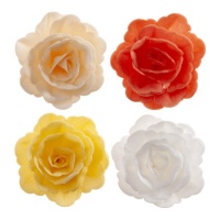 Bolachas de flor rosa outonal 7 cm - Dekora - 15 unidades