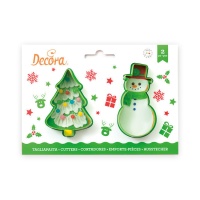 Cortadores de árvore de Natal e boneco de neve - Decorar - 2 unidades