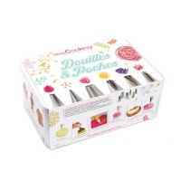 Conjunto de bicos e sacos de pasteleiro descartáveis em aço inoxidável - Scrapcooking