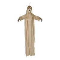 Pendente de esqueleto feminino de 160 cm com cabelo louro