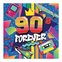 Guardanapos 90's forever 16,5 cm - 20 unidades