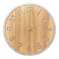 Relógio de parede de 60 cm em cinzento e madeira - DCasa
