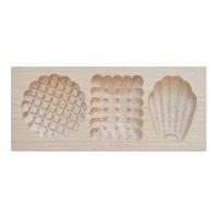Molde de madeira para carimbar biscoitos recheados - scrapcooking
