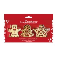 Cortadores de Natal com carimbo - Scrapcooking - 3 pcs.