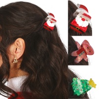 Presilhas de cabelo natalinas sortidas de 3,5 cm - 3 unidades