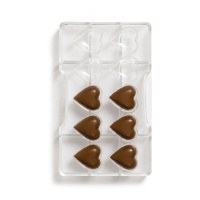 Corações de chocolate moldam 20 x 12 cm - Decora - 10 cavidades