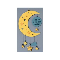 Kit de madeira da lua com estrelas em movimento - Artemio - 19 unid.