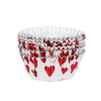 Cápsulas para cupcakes corações com interior de alumínio - PME - 30 unidades