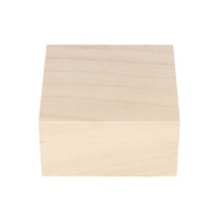 Caixa de madeira quadrada de 10 x 5,3 cm com dobradiças