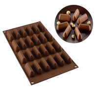Molde de silicone para barras de chocolate em pirâmide 17 x 29,5 cm - Silikomart - 24 cavidades