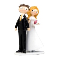 Figura para o bolo de mão da noiva e do noivo 21,5 cm