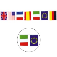 Galhardete de bandeira internacional com bandeiras 20 x 30 cm - 50 m