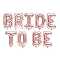 Balão letras Bride to Be rosa-salmão de 340 x 35 cm - PartyDeco