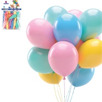 Balões de látex de 23 cm em cores pastel sortidas - 10 unidades