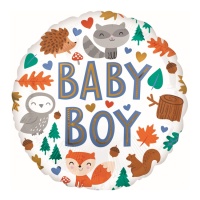 Baby Boy 43 cm balão redondo com animais - Anagramas
