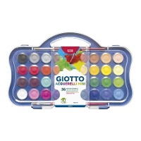 Estojo de aquarelas de 36 cores com 2 pincéis - Giotto