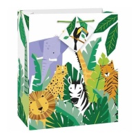 Saco de presentes de Animais de Safari de 23 x 17,8 x 10,5 cm - 1 unidade