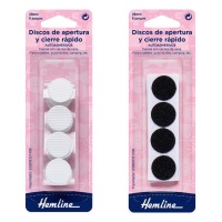 Velcro autocolante em discos de 2 cm - Bainha - 8 pares