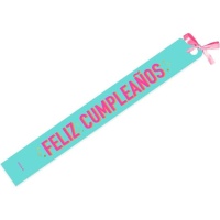 Faixa Happy Birthday 150 x 10 cm cor de menta fluorescente