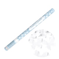 Canhão de confettis de Borboletas brancas - 80 cm