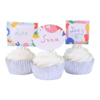 Cápsulas para cupcakes e palitos personalizáveis - PME - 48 unidades