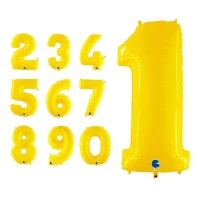 Balão número 71 cm amarelo flúor - Grabo - 1 peça