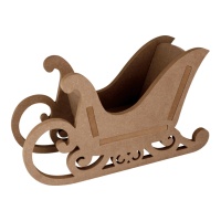 Silhueta de madeira MDF de um trenó 22 x 38 x 13 cm