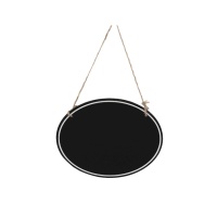 Letreiro de ardósia oval para pendurar de 15 x 20 cm
