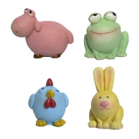 Figuras para bolo-rei de animais coloridos de 3 cm - 50 unidades
