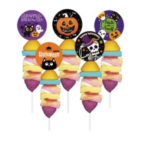 Espetos de marshmallows de Halloween com mensagem sortidas de 45 g - 1 unidade