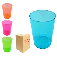 Copos de plástico néon de 370 ml - 192 unidades