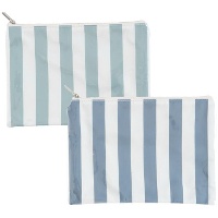 Nécessaire de riscas azuis de 28 x 21 cm - 1 unidade