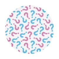 Pratos de menino ou menina? interrogações 18 cm