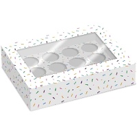 Caixa para 12 cupcakes de confeti - 2 unidades