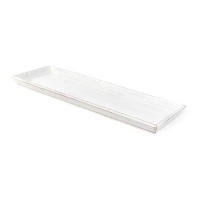 Tabuleiro decorativo retangular de cor branco decapado 56 cm - DCasa