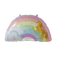 Balão arco-íris semicircular com cores pastel 70 cm