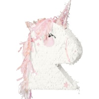 Piñata 3D de cabeça de Unicórnio de 41 x 48 cm
