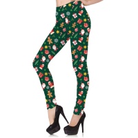 Legging verde de Natal com o Pai Natal