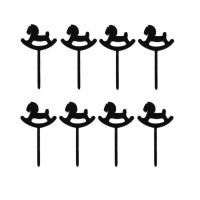 Palitos acrílicos com cavalo de baloiço - Pastkolor - 8 unidades