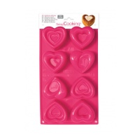 Molde de coração em silicone 17,5 x 30 cm - Scrapcooking - 8 cavidades