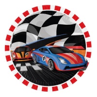Placas de corrida com carros 23 cm - 8 unid.
