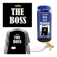 Kit avental bigode The Boss - 2 peças